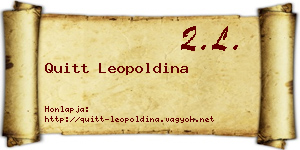 Quitt Leopoldina névjegykártya